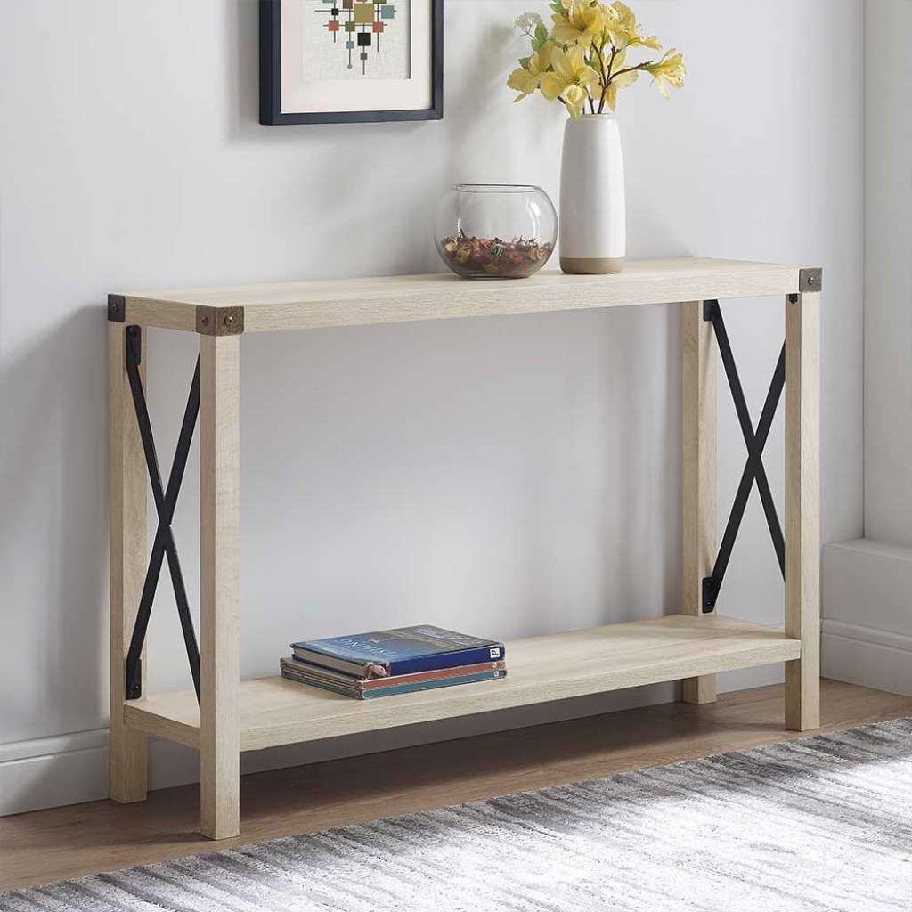 Konsolen Tisch 76 cm hoch Eiche hell Holzoptik