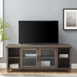 TV Sideboard mit Glastüren vier offene Fächer