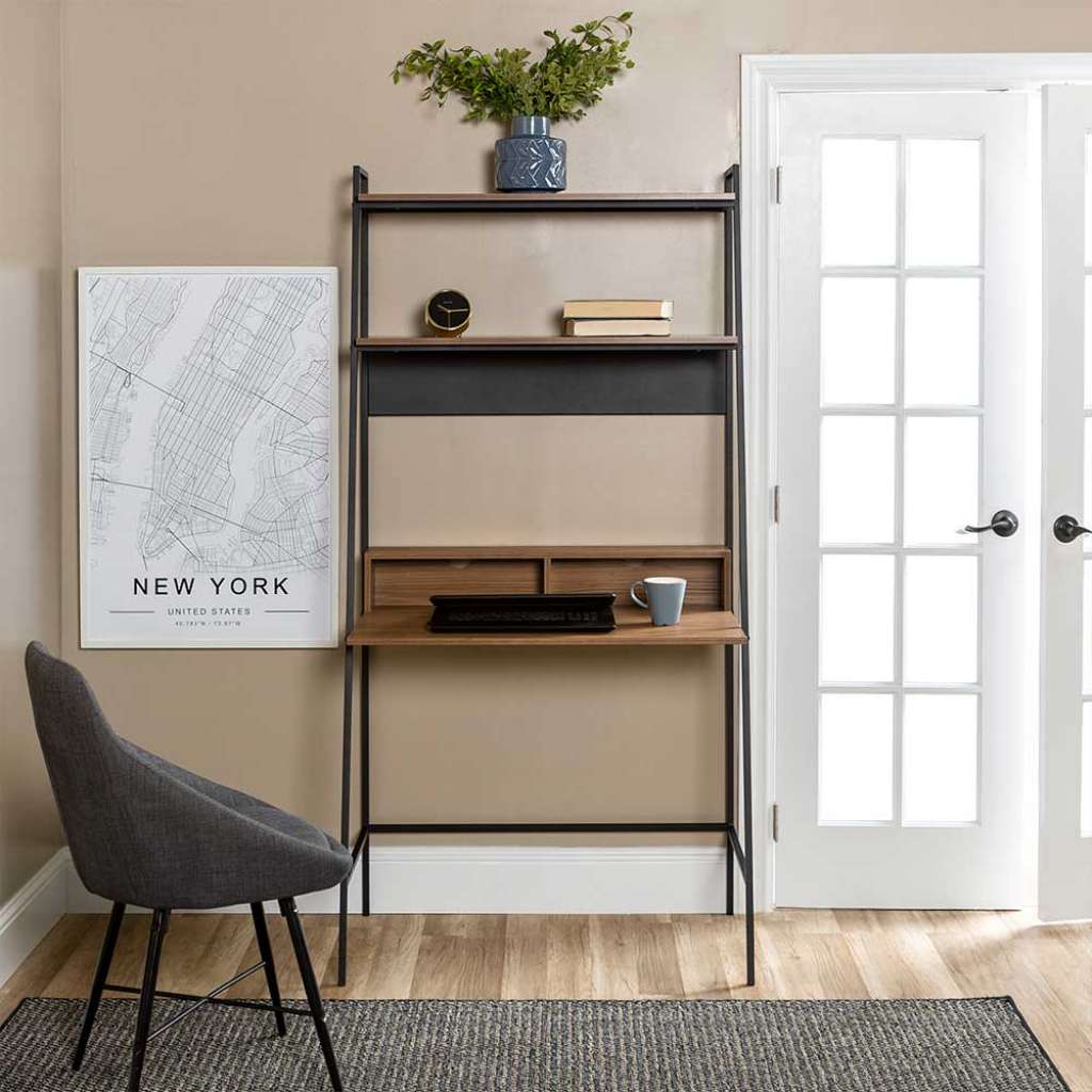 Mini Home Office mit Schreibtischaufsatz Kabeldurchlass