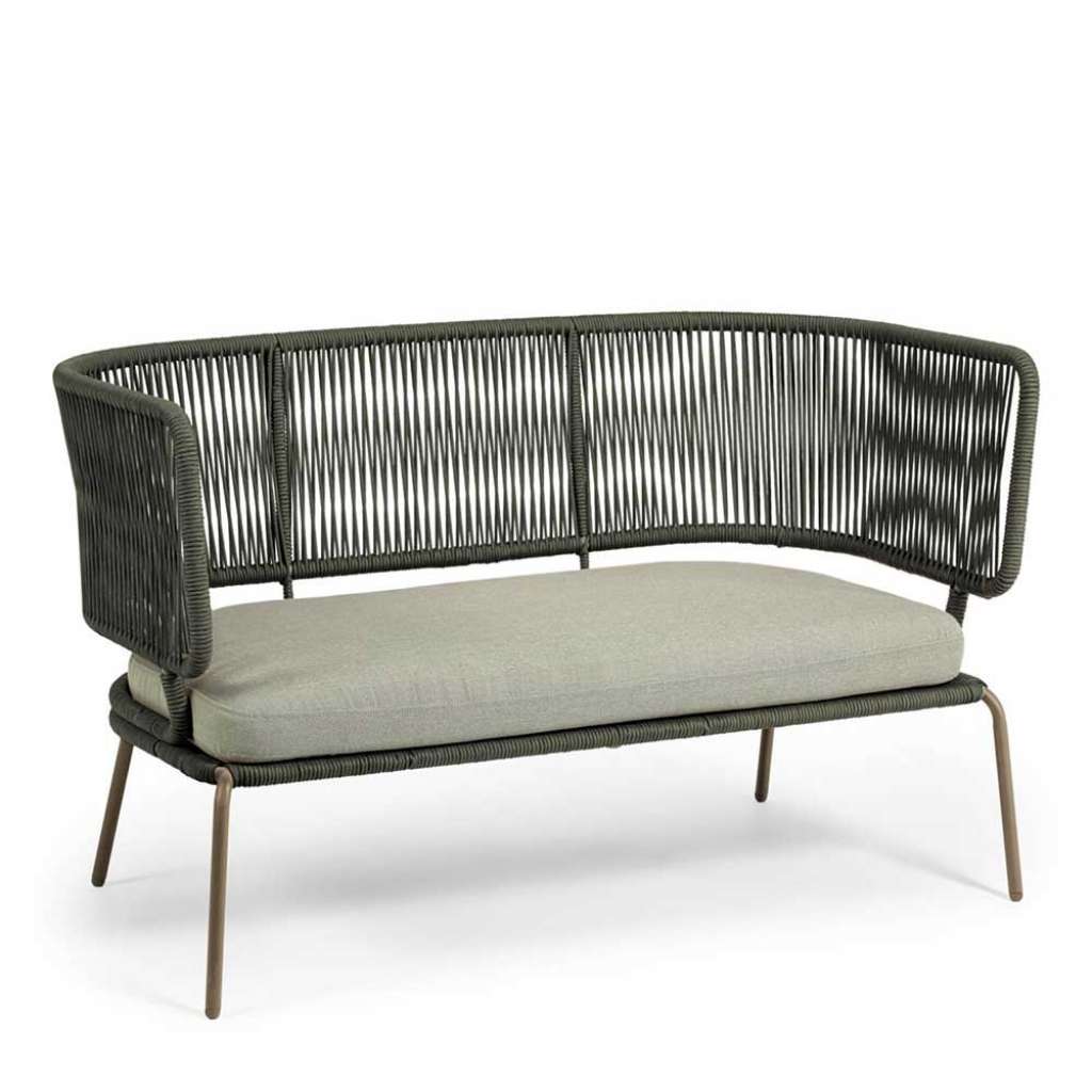 Balkonbank in Dunkelgrün Hellgrau