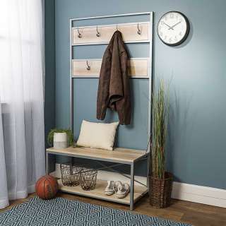 Flurgarderobe in Eiche hell und Grau Industry und Loft Stil