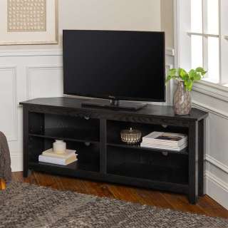 Modernes TV Board in Holzoptik Schwarz 148 cm breit