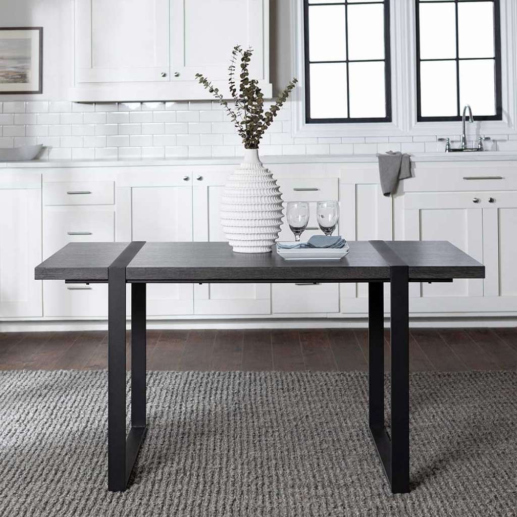 Tisch Esszimmer 152 cm breit Holz Black Wash Optik & Schwarz