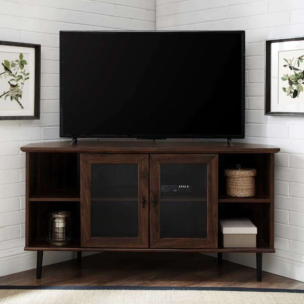 Fernsehunterschrank im Landhausstil dunkel Walnussfarben