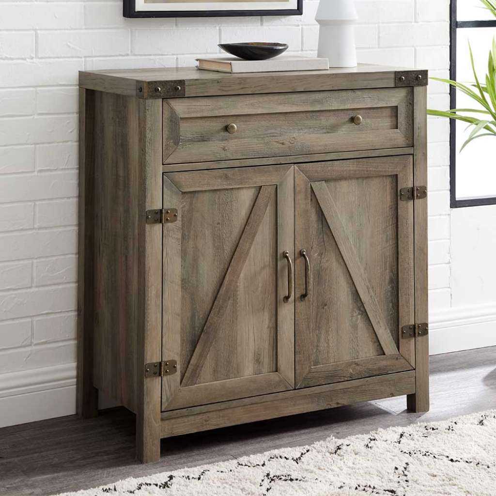 Garderobenkommode in Holz Grey Wash Optik Country Style