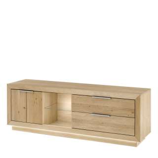 Fernsehunterschrank in Wildeiche Bianco Metallgriffen