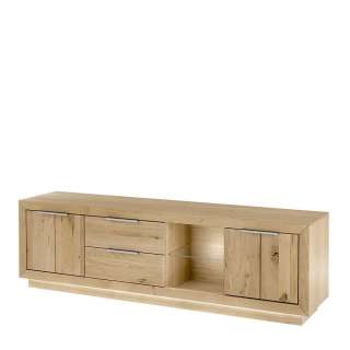 Flachstrecke Wohnzimmer in Wildeiche Bianco teilmassiv