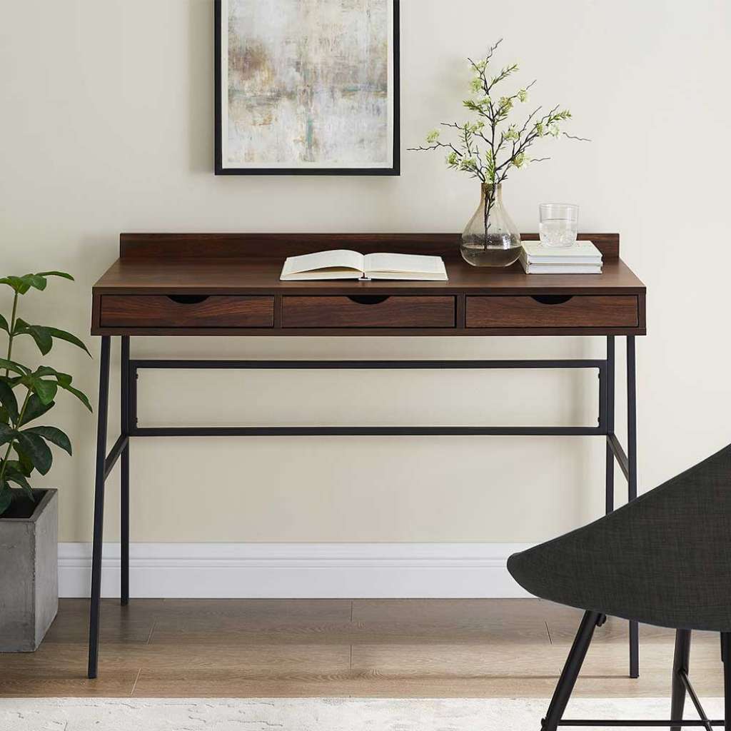 Bürotisch im Industry und Loft Stil drei Schubladen