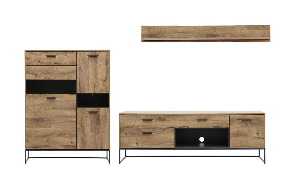 uno Wohnkombination  New York ¦ holzfarben Wohnwände - Höffner