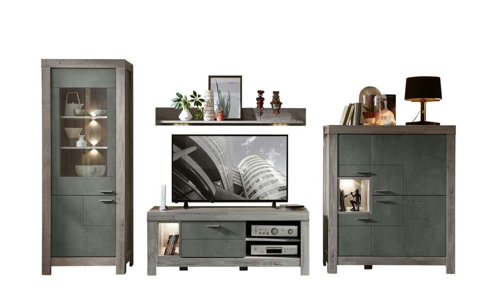 uno Wohnkombination  Porto ¦ grau Wohnwände - Höffner