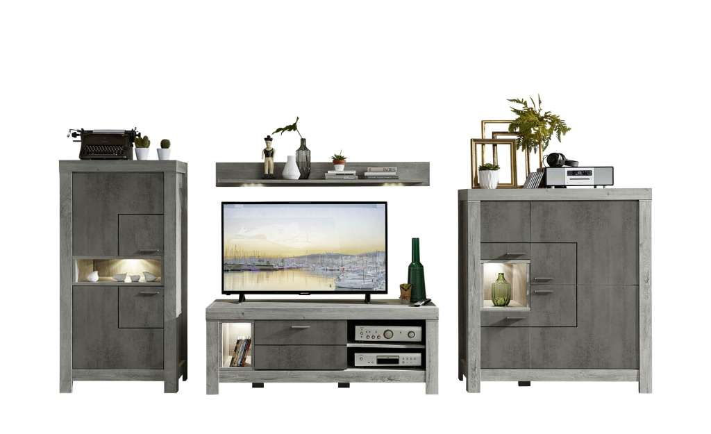 uno Wohnkombination  Porto ¦ grau Wohnwände - Höffner