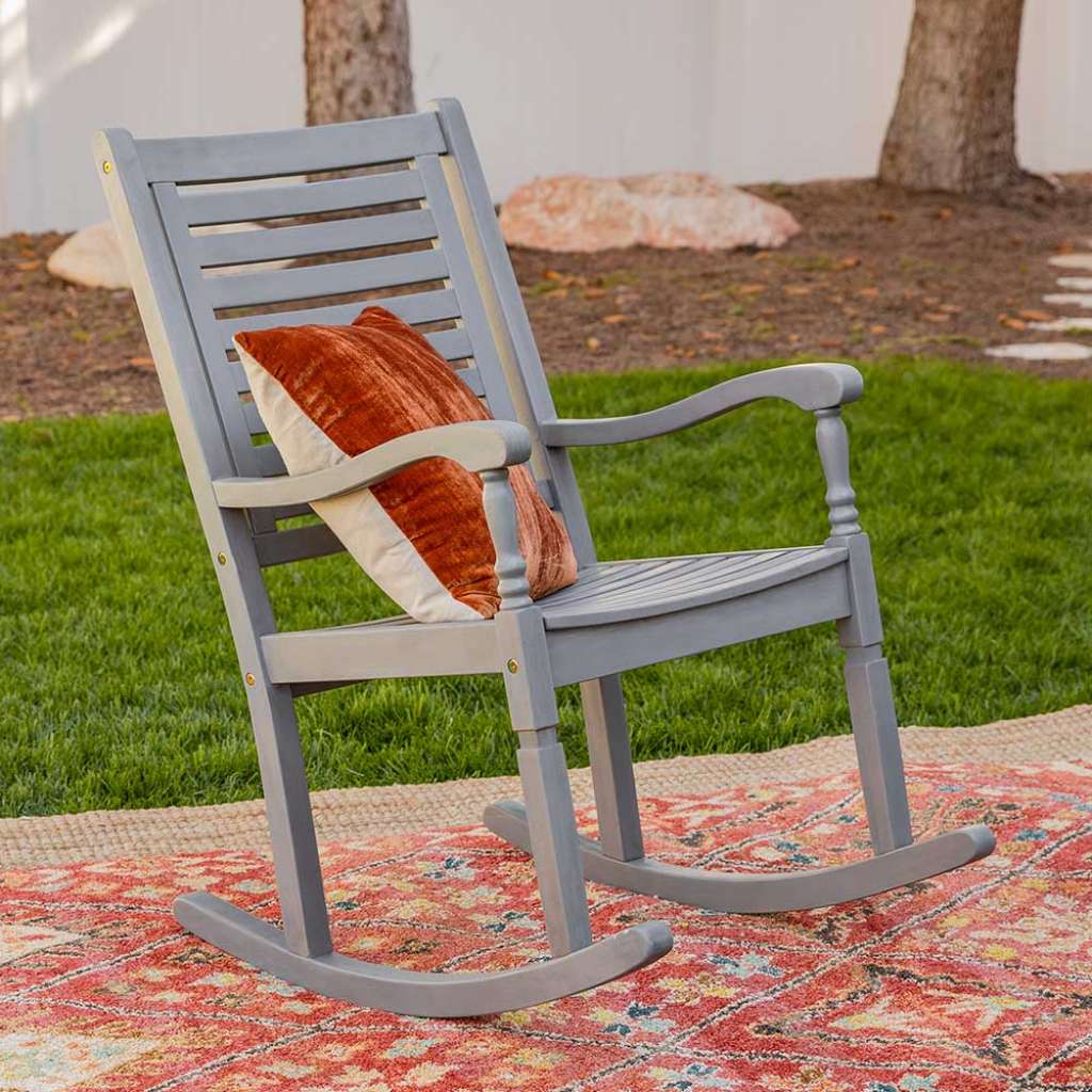 Veranda Schaukelstuhl in Grau Vintage Look