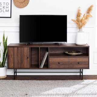 Nussbaum TV Möbel im Retrostil Schallplatten Fach
