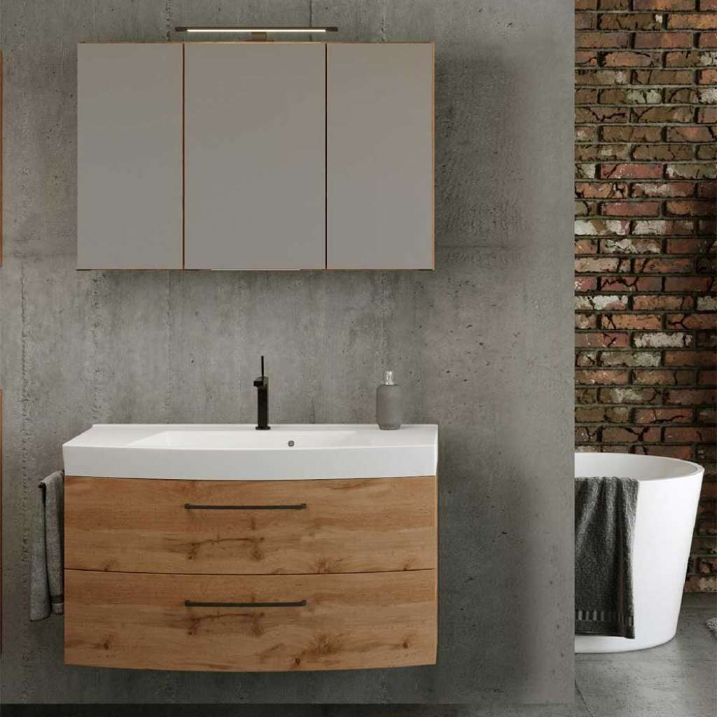 Hochwertiges Waschplatz Set im Landhausstil Waschbecken inklusive (zweiteilig)