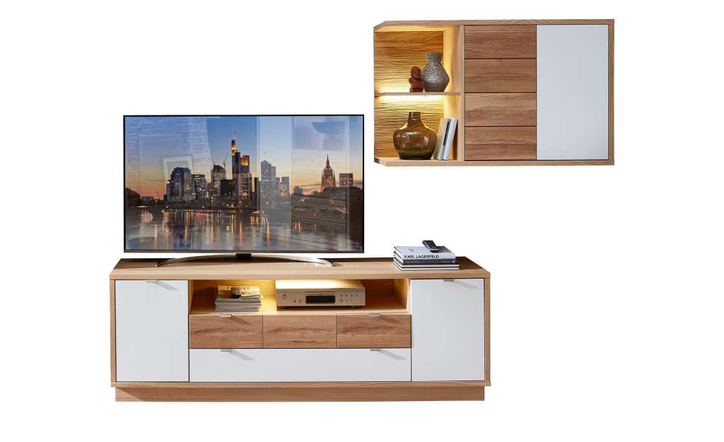 Woodford Wohnkombination  Dijon ¦ holzfarben Wohnwände - Höffner