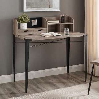 Industrie Stil Schreibtisch mit Aufsatz und Schubladen 106 cm breit