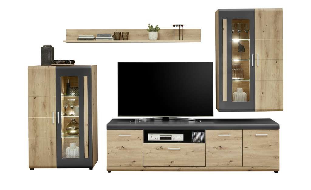 uno Wohnkombination  Tensa I ¦ holzfarben Wohnwände - Höffner