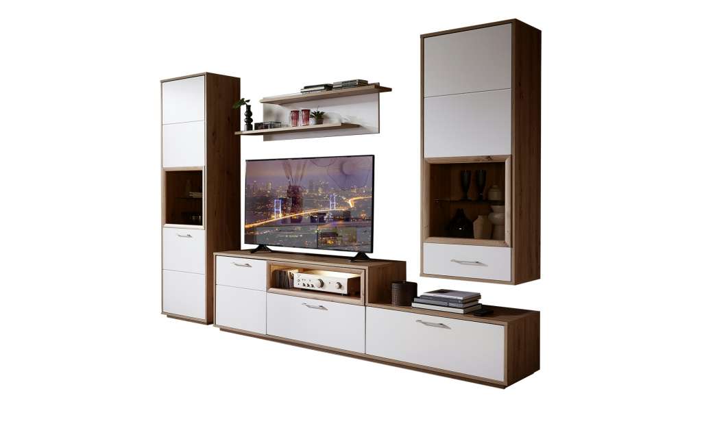 uno Wohnkombination  Nedio ¦ weiß Wohnwände - Höffner