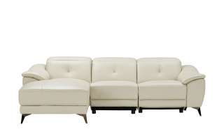 uno Ledersofa mit Relaxfunktion  Eva ¦ creme Polstermöbel > Sofas > Ecksofas - Höffner