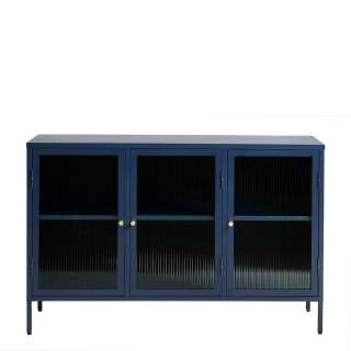 Metall Vitrine in Blau 132x85 cm