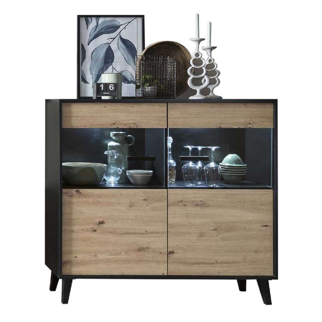 Esszimmer Highboard in Wildeichefarben 118 cm hoch