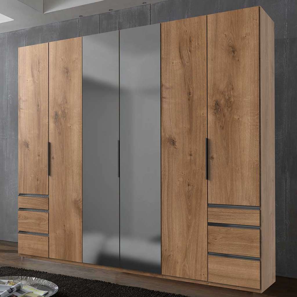 Schlafzimmerkleiderschrank in Eichefarben Spiegel