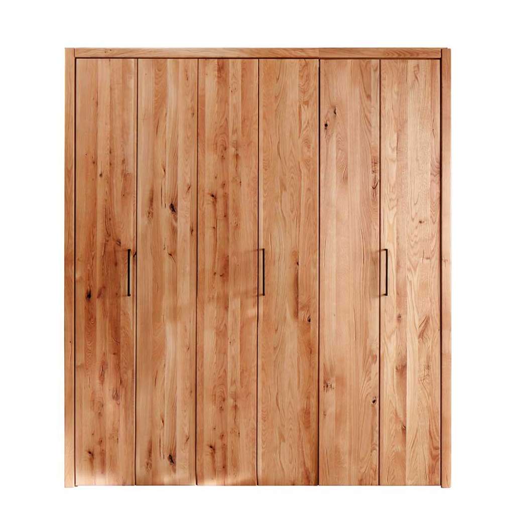 Schrank Holz aus Wildeiche massiv drei Falttüren