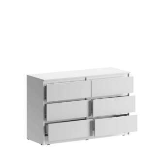 Schlafzimmer Sideboard in Weiß sechs Schubladen