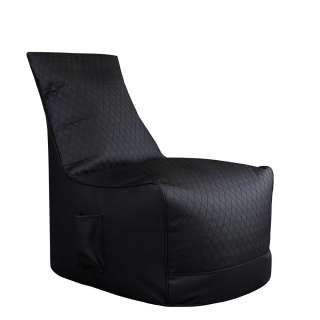 Sitzsack Sessel schwarz mit Rückenlehne Kunstleder Bezug