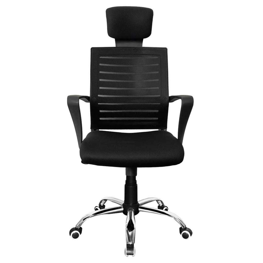 Computerstuhl in Schwarz hoher Lehne & Kopfstütze