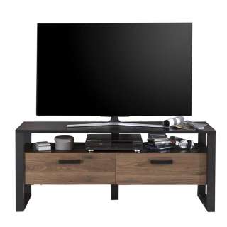 TV Lowboard mit zwei Schubladen ein offenes Gerätefach