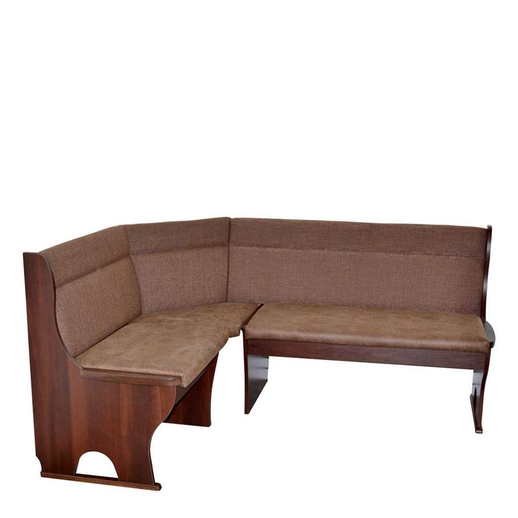 Esszimmer Polstereckbank aus Massivholz in Nussbaumfarben und Braun Truhe