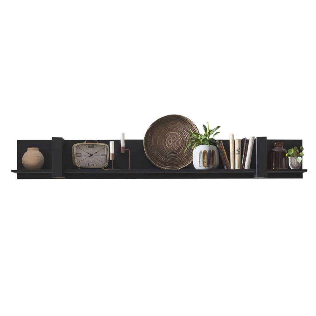Wandregal modern in Schwarz 25 cm hoch 24 cm tief