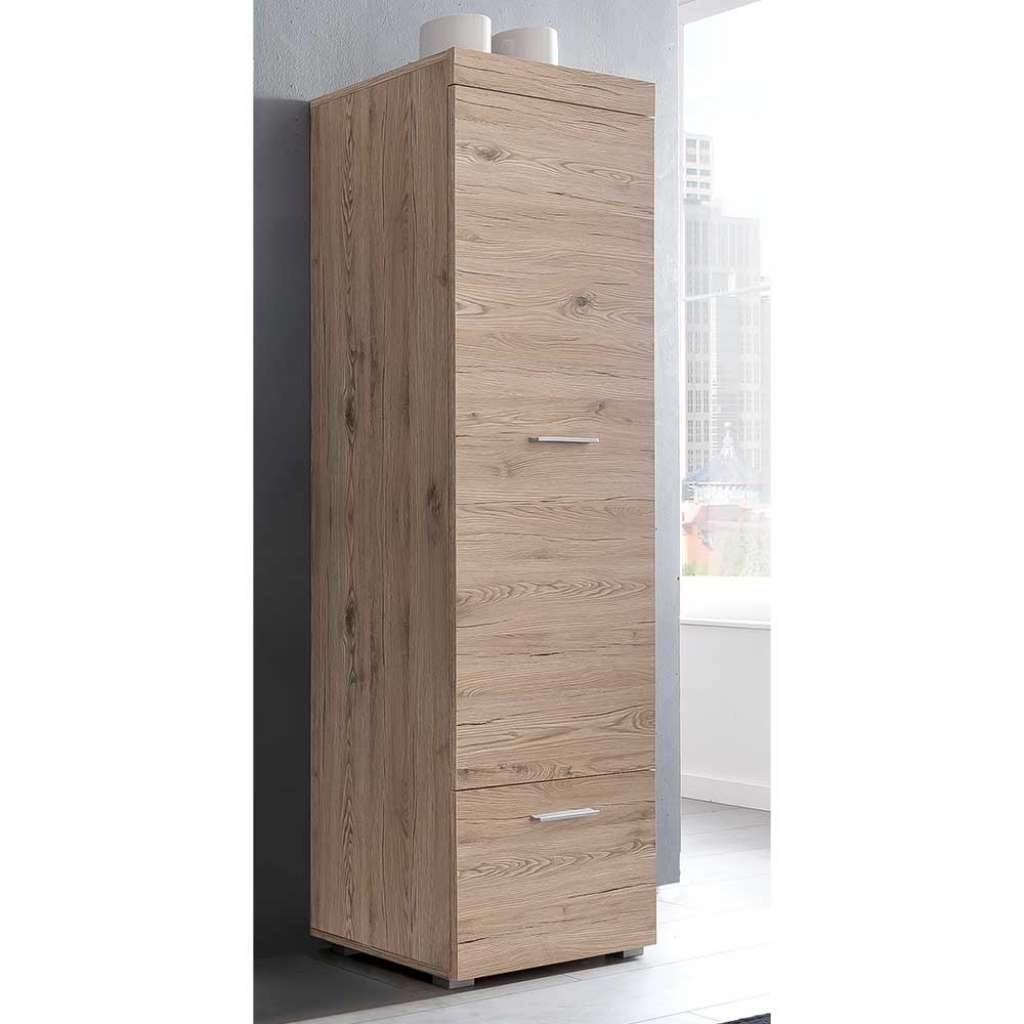 Schrankelement mit Klappe in Eiche Bianco Holzoptik 159 cm hoch