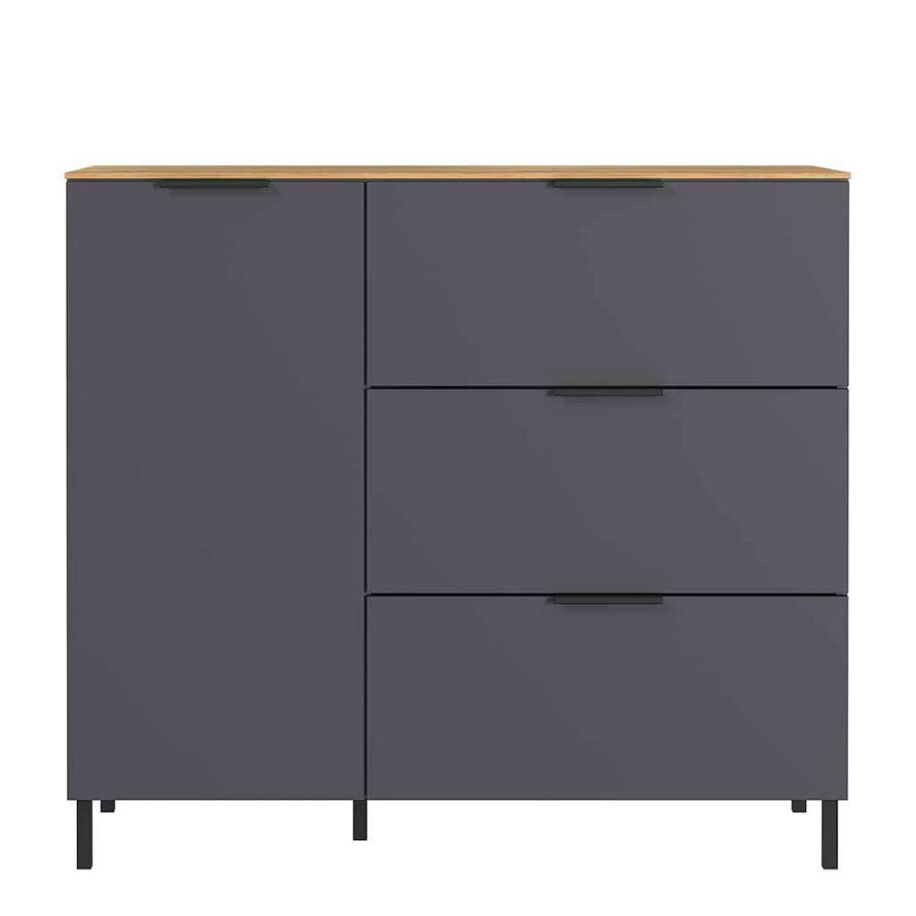 Wohnzimmer Kommode modern 3 Schubladen 1 Tür Soft Close