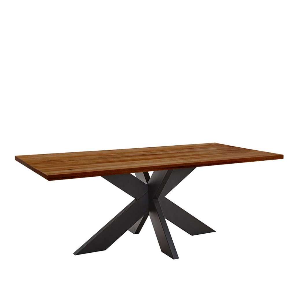 Tisch Zerreiche und Metall im Industrie und Loft Stil Spider Gestell