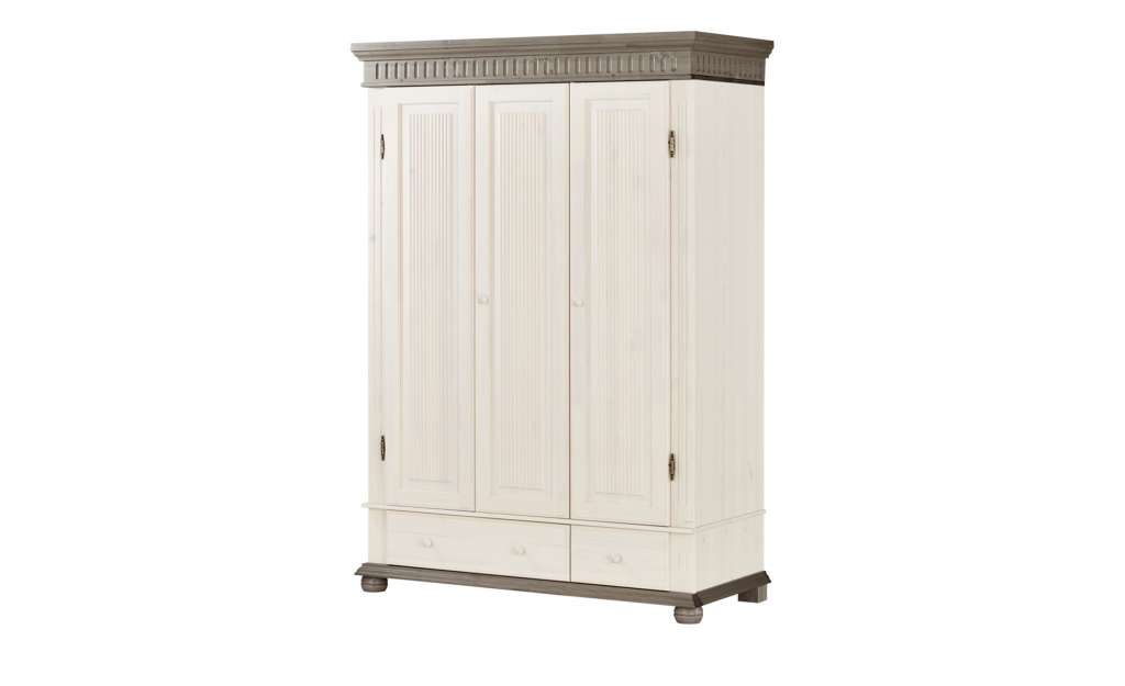 Kleiderschrank, 3-türig  Bornholm ¦ weiß Schränke > Schranksysteme - Höffner