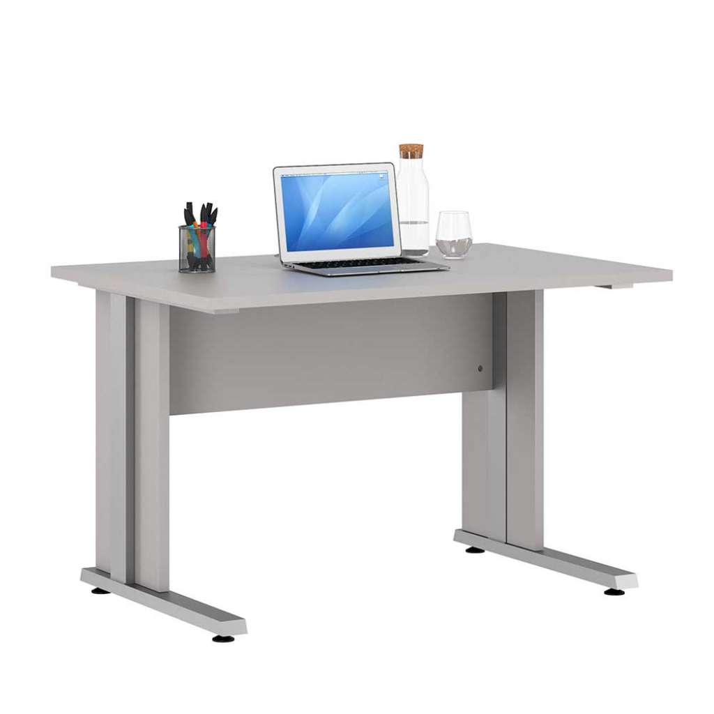 Moderner Bürotisch in Platingrau Melamin Made in Germany