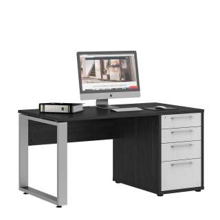 Hochwertiger Schreibtisch mit vier Schubladen Seitenregalen