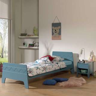 Kinder Jugendbett in Blau modernes Design