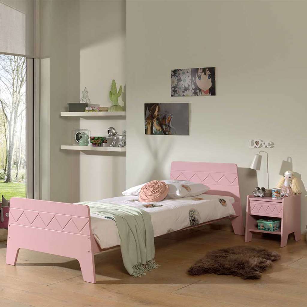 Mädchen Bett in Rosa 90x200 cm Liegefläche