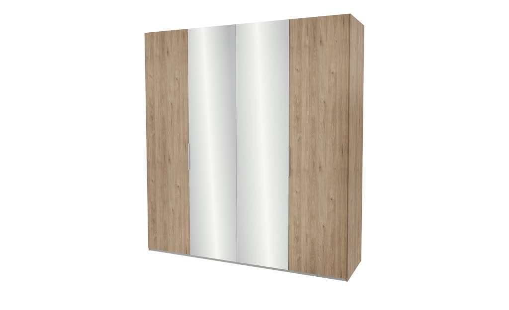 Drehtürenschrank mit Spiegeltüren Vega ¦ holzfarben Schränke > Kleiderschränke > Schwebetürenschränke - Höffner