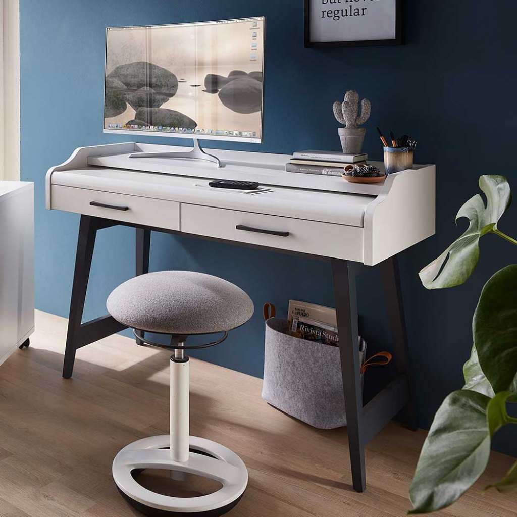 PC Tisch Home Office mit zwei Schubladen Bildschirmaufsatz