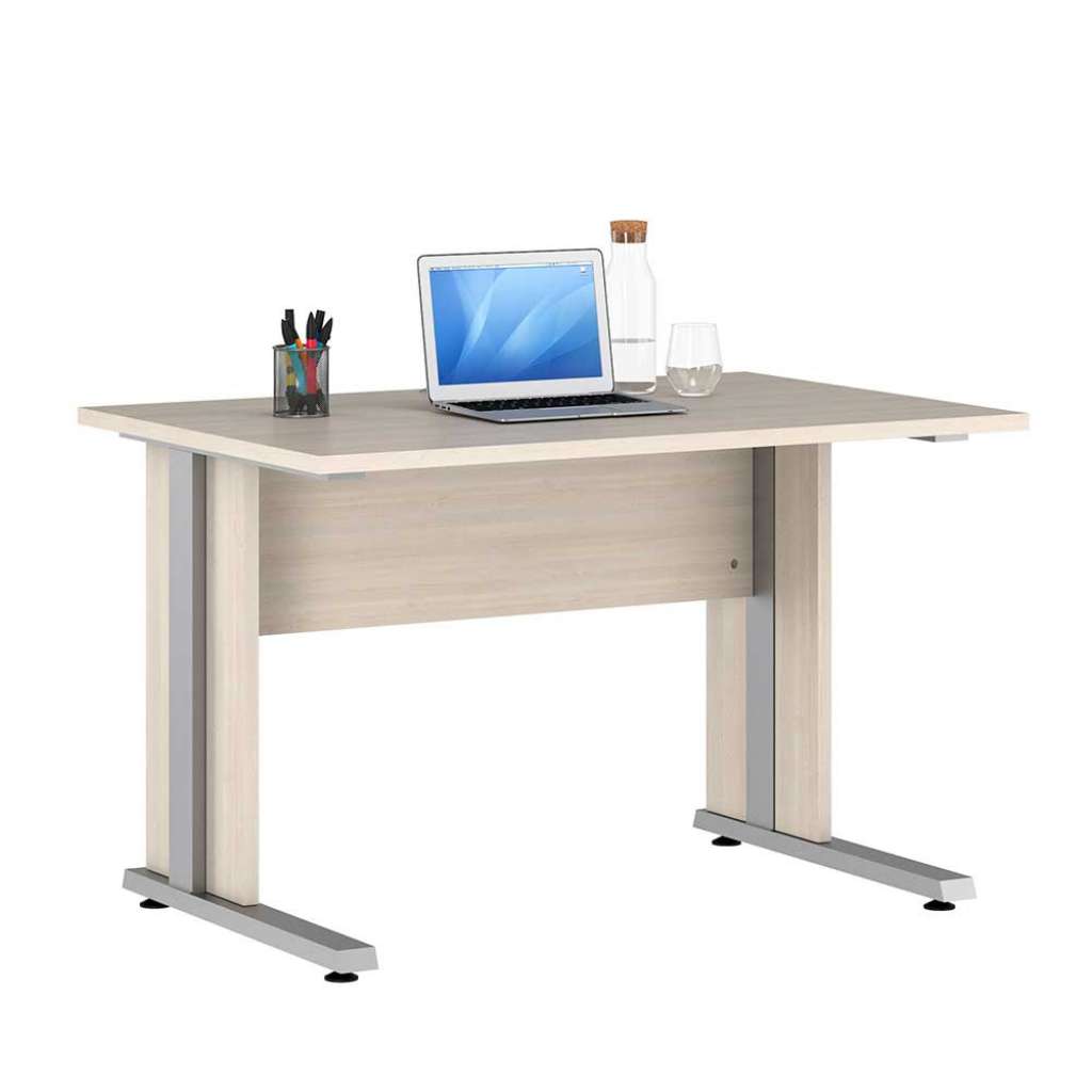 Computer Schreibtisch in Holz White Wash und Alufarben Made in Germany