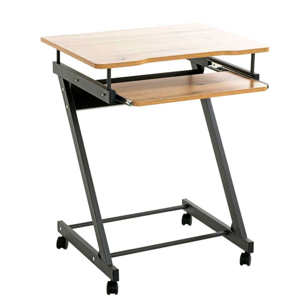 Laptopschreibtisch mit Rollen und Tastaturauszug 60 cm breit
