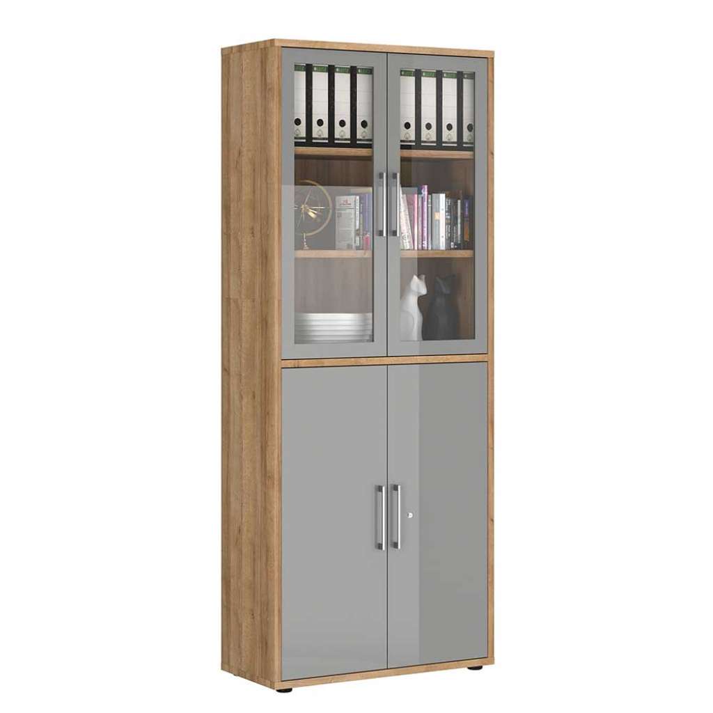 Büro Schrank Vitrine 2 Türen abschließbar Made in Germany