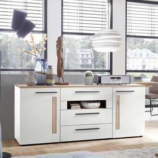 Eßzimmersideboard in Weiß & Wildeiche Holzoptik 180 cm breit