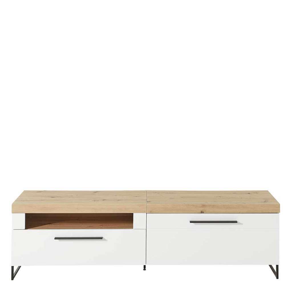 Unterschrank Fernseher 55 cm hoch Soft Close Schublade und Klappe