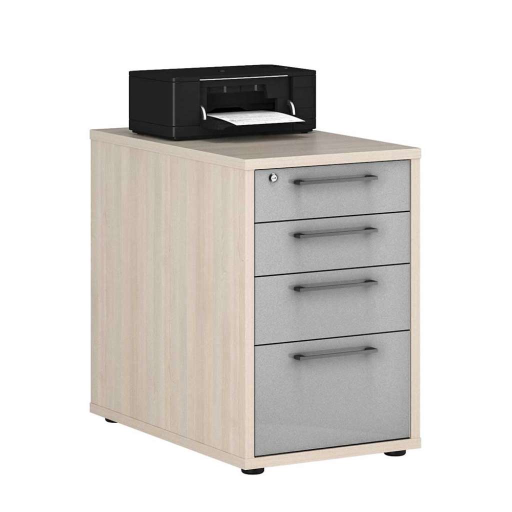 Schreibtisch Anstellcontainer 76 cm hoch Hochglanz Front