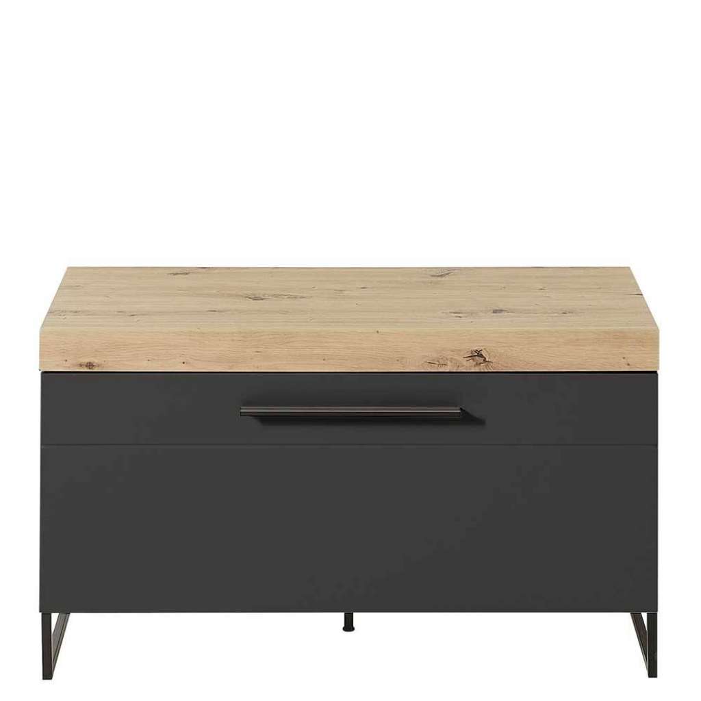 Fernsehmöbel 96 cm breit Wildeichefarben & Dunkelgrau